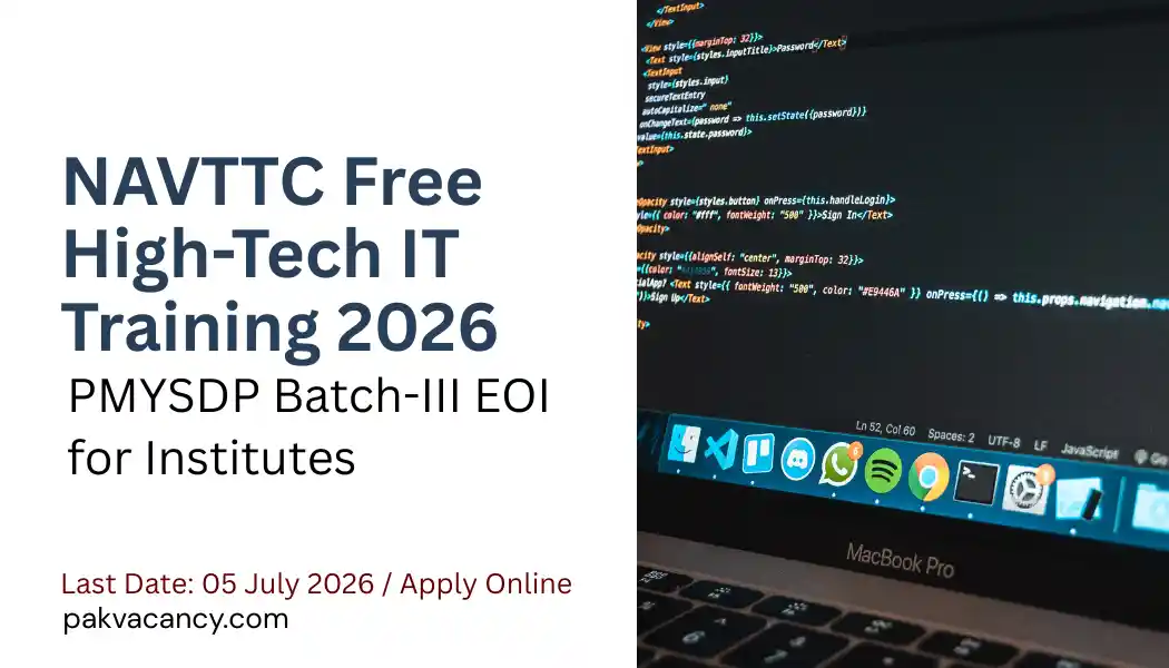 NAVTTC High-Tech IT Training EOI 2026 – Prime Minister's Youth Skill Development Program Batch-III