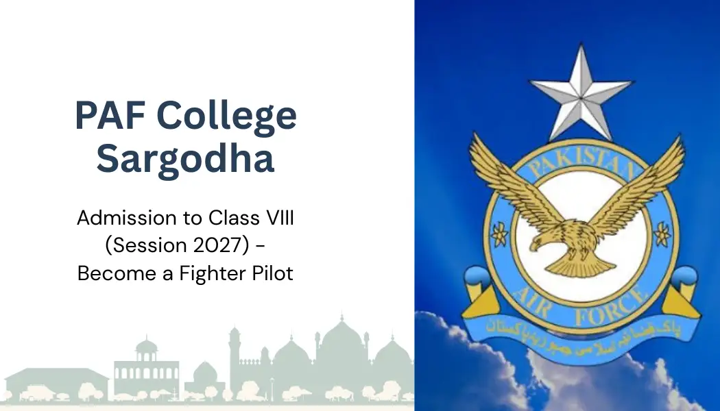 PAF College Sargodha Admission 2026 Class 8 Apply Online