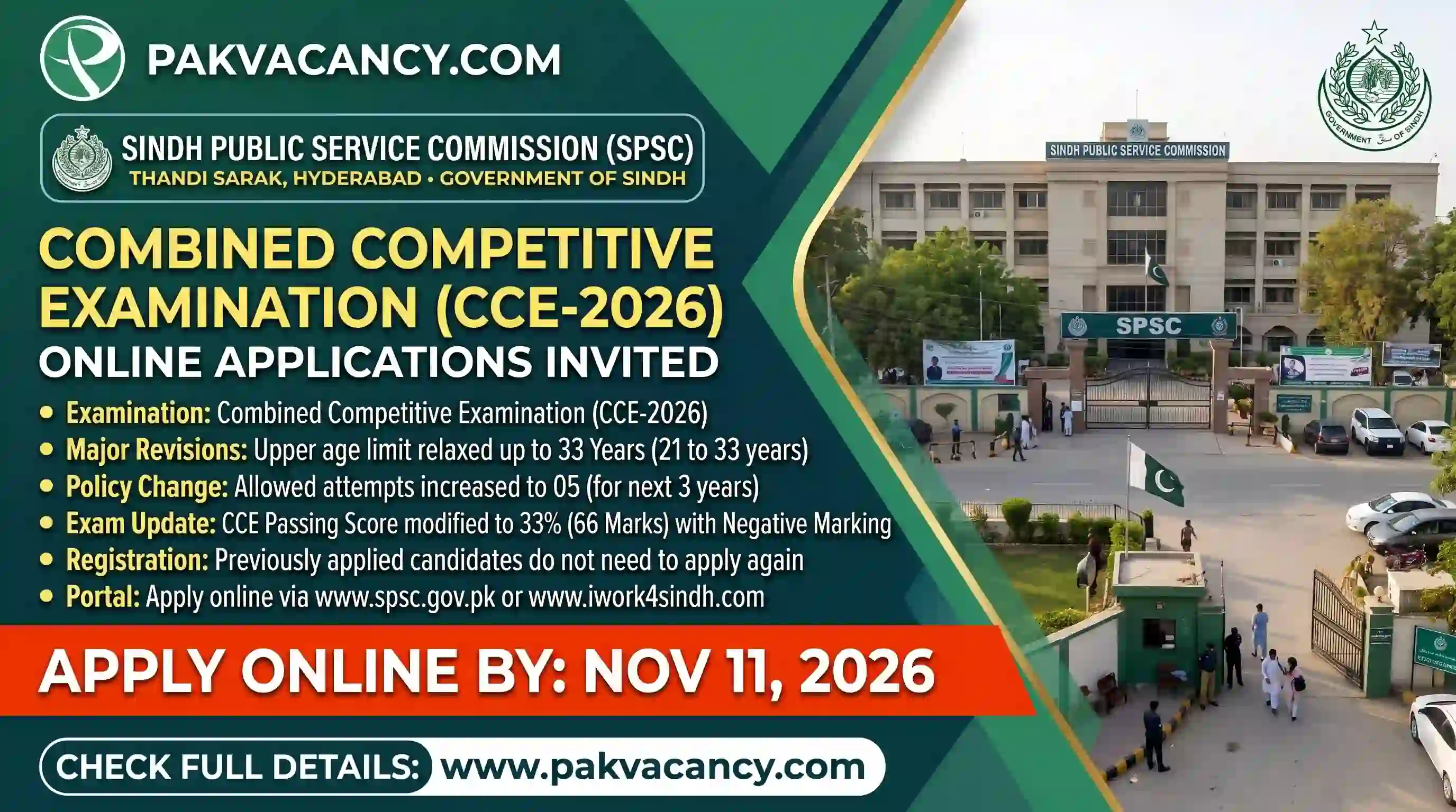 SPSC CCE Jobs 2026 - Combined Competitive Examination