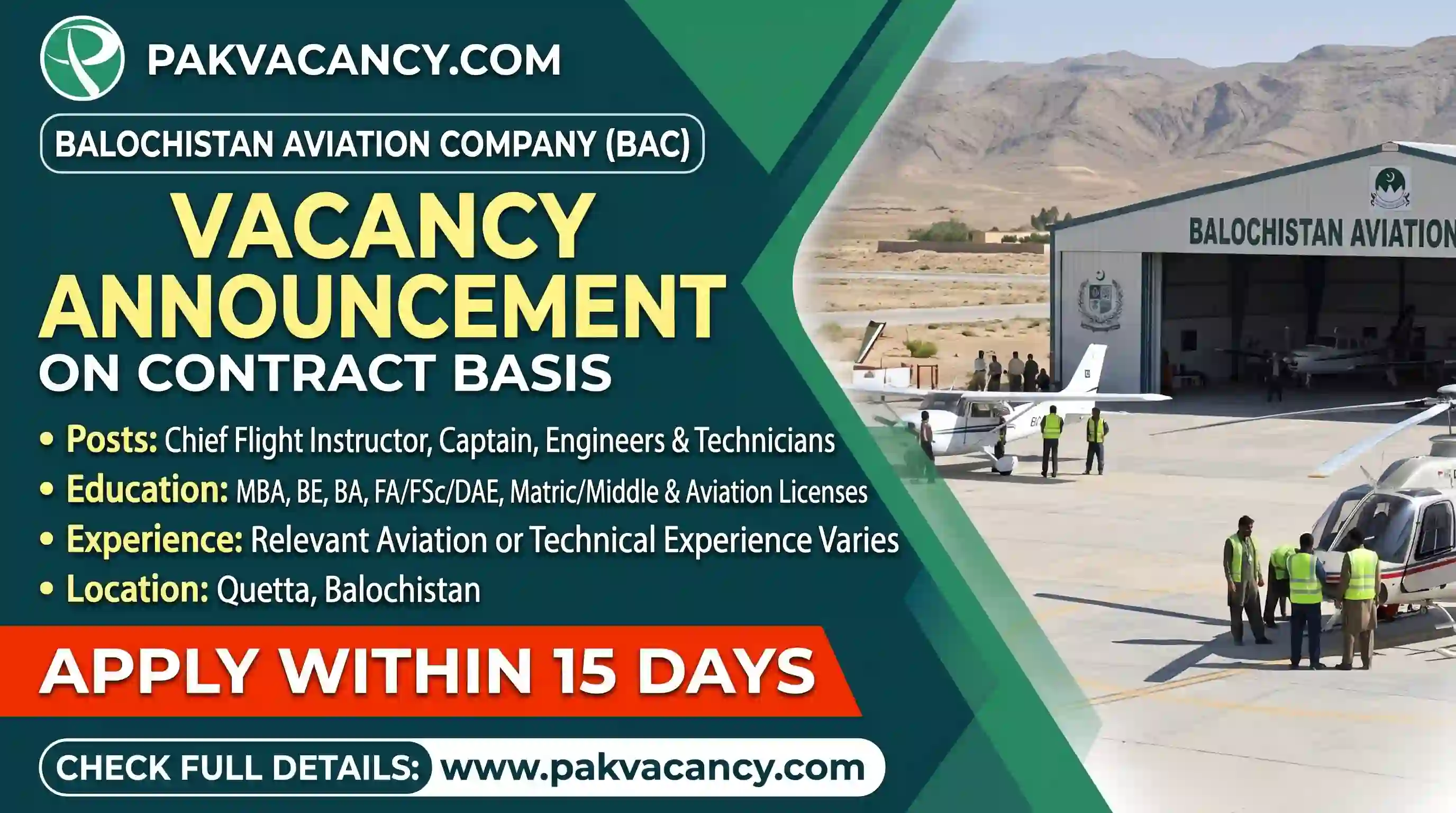 Balochistan Aviation Company Jobs 2026