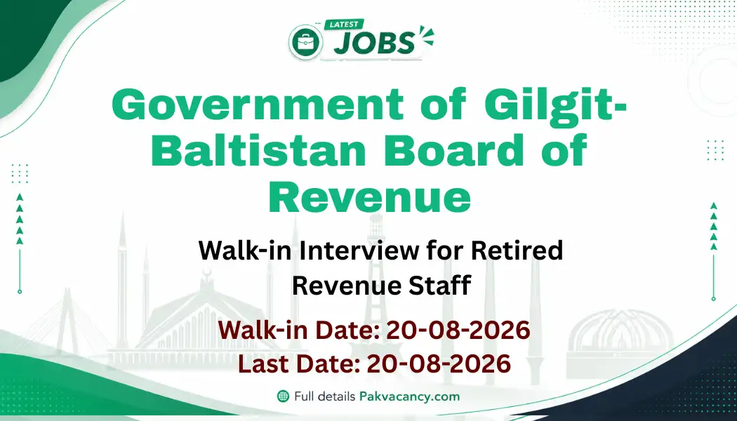 Board of Revenue GB Jobs 2026 Walk-in Interview | Gilgit Baltistan Jobs