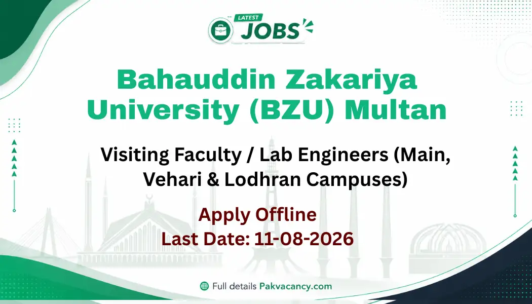BZU Multan Visiting Faculty Jobs 2026 Apply Offline