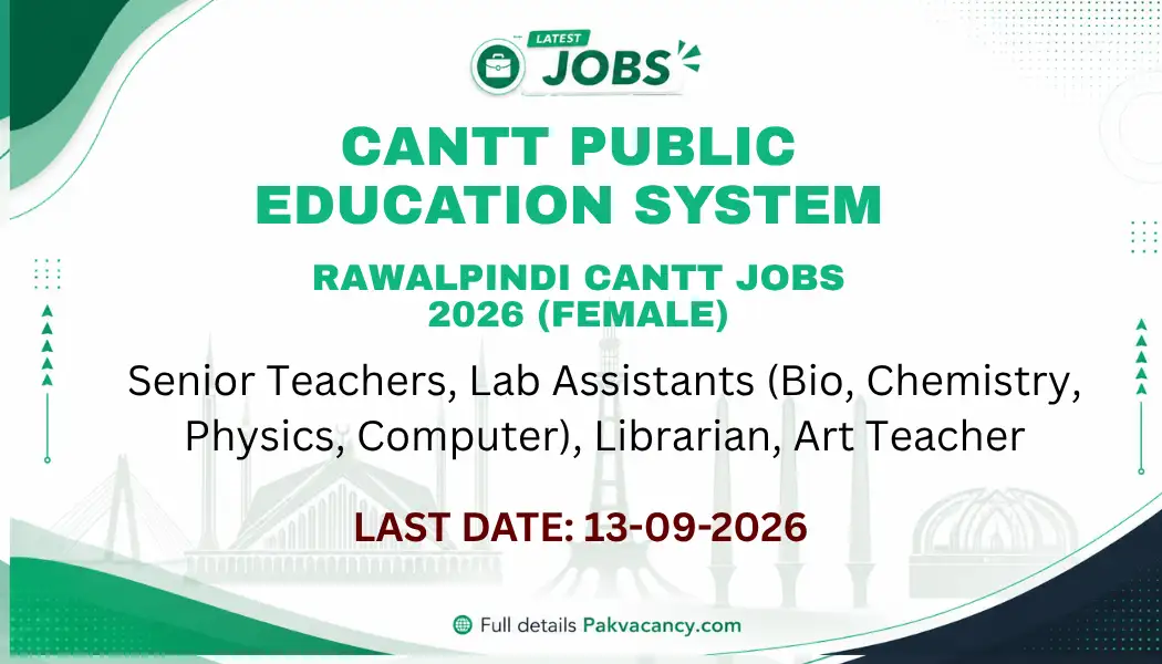 Cantt Public Girls High School Rawalpindi Jobs 2026 Apply Online