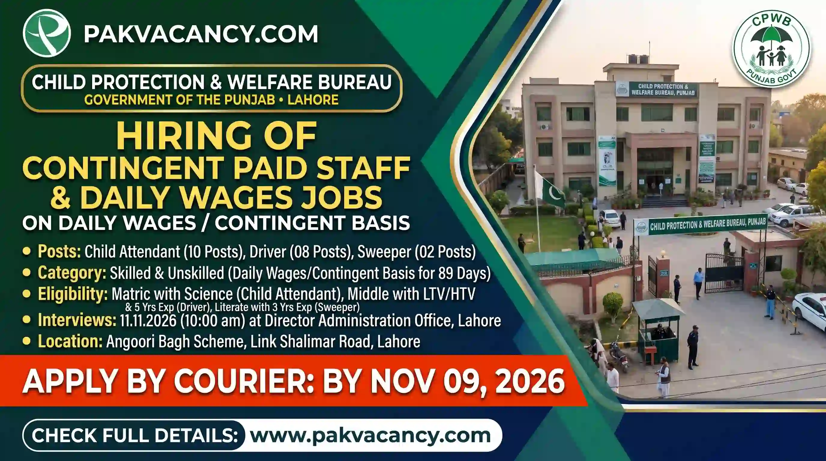 Child Protection & Welfare Bureau Punjab Jobs 2026