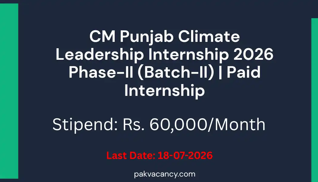 CM Punjab Climate Leadership Development Internship Program 2026 Batch-II