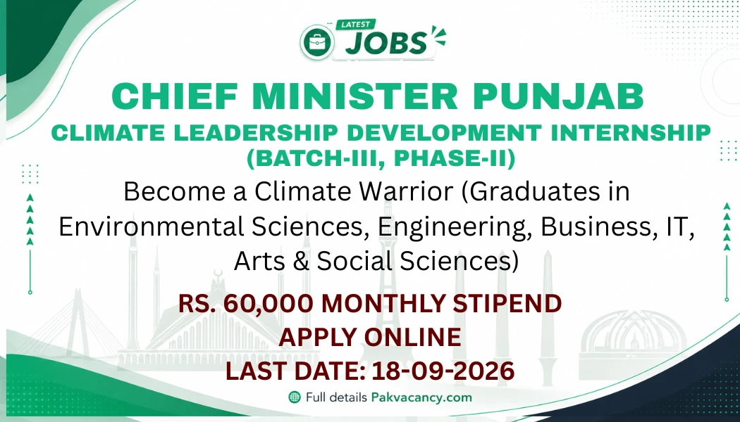CM Punjab Climate Leadership Internship Program 2026 Batch 3 Phase 2