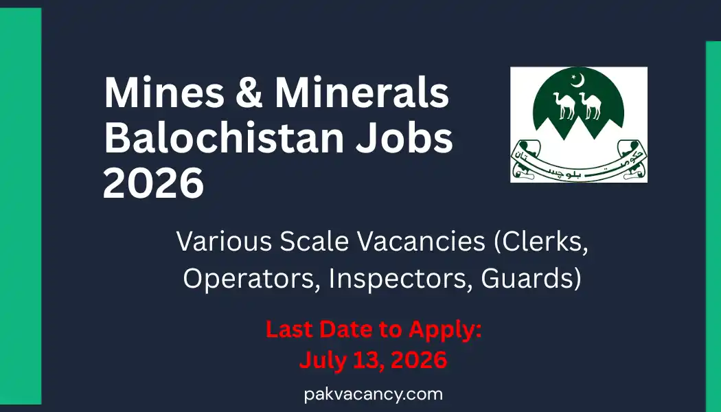 Directorate General Mines and Minerals Balochistan Jobs 2026 – Apply Now