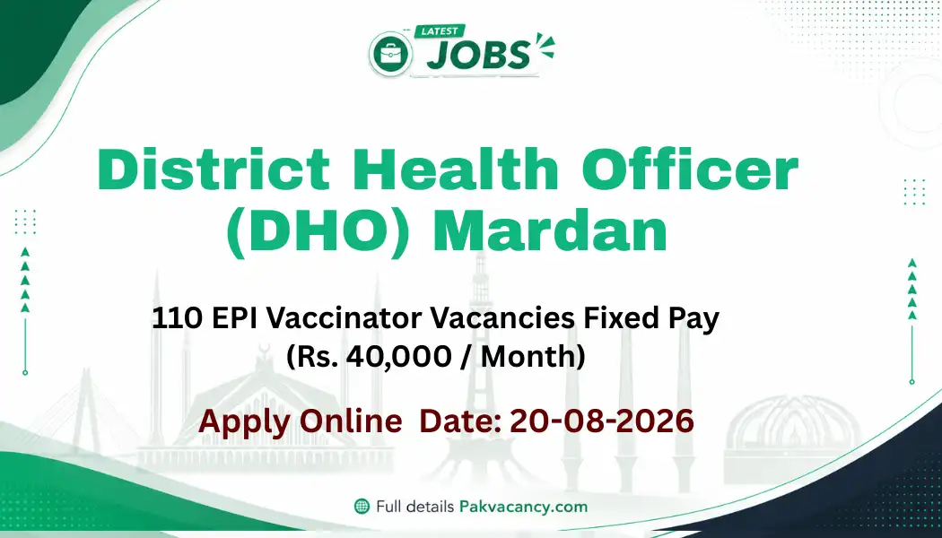 District Health Officer Mardan Jobs 2026 Apply Online