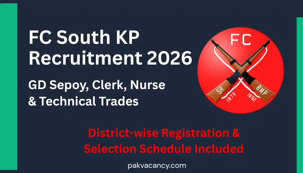 Frontier Corps FC South KP Jobs 2026 – Bharti Schedule Announced