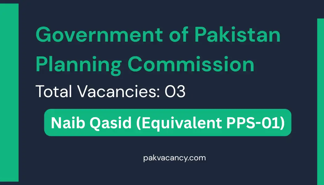Government of Pakistan Planning Commission Jobs 2026 – Naib Qasid (PPS-01)