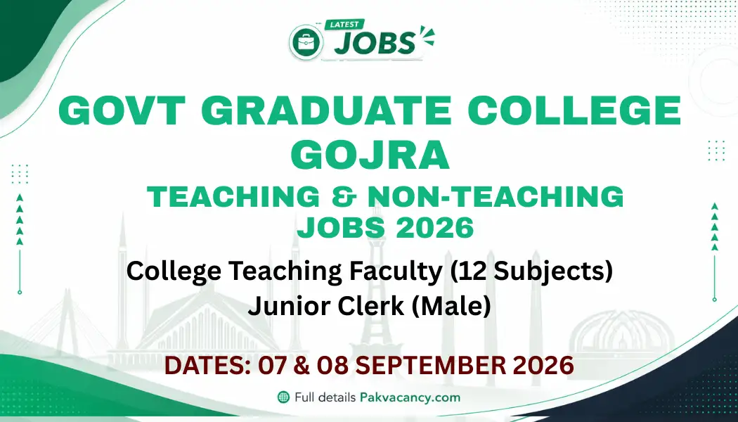 Govt Graduate College Gojra Jobs 2026 Walk-in Interviews