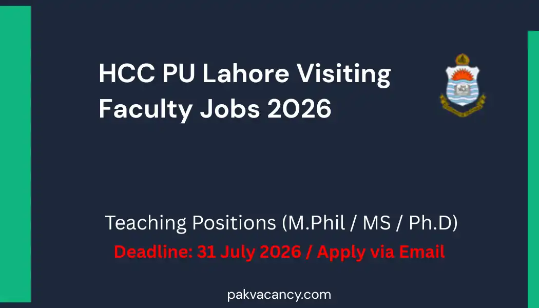 Hailey College of Commerce HCC PU Lahore Visiting Faculty Jobs 2026