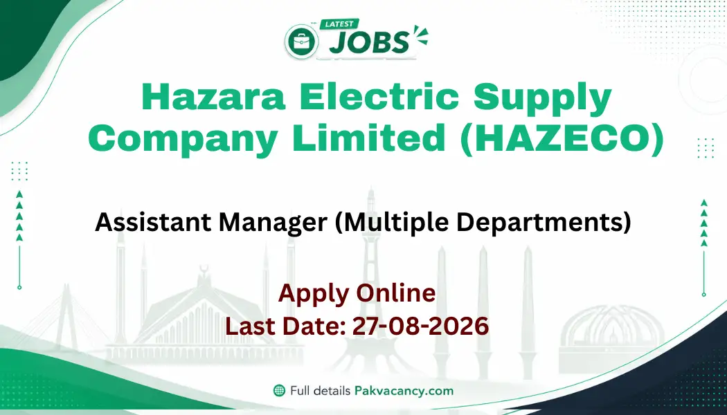 HAZECO Jobs 2026 Apply Online ETEA | Latest Government Jobs
