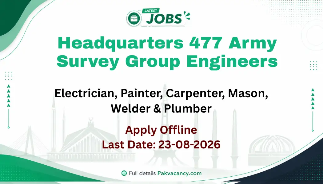 HQ 477 Army Survey Group Engineers Jobs 2026 Apply Offline
