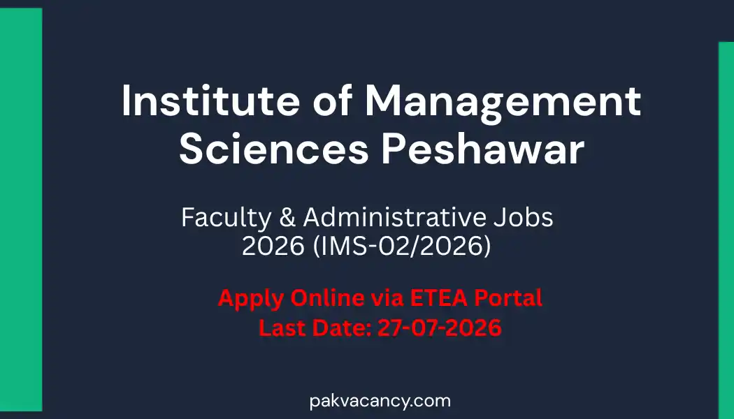 IMSciences Peshawar Career Opportunities 2026 – Apply Online via ETEA