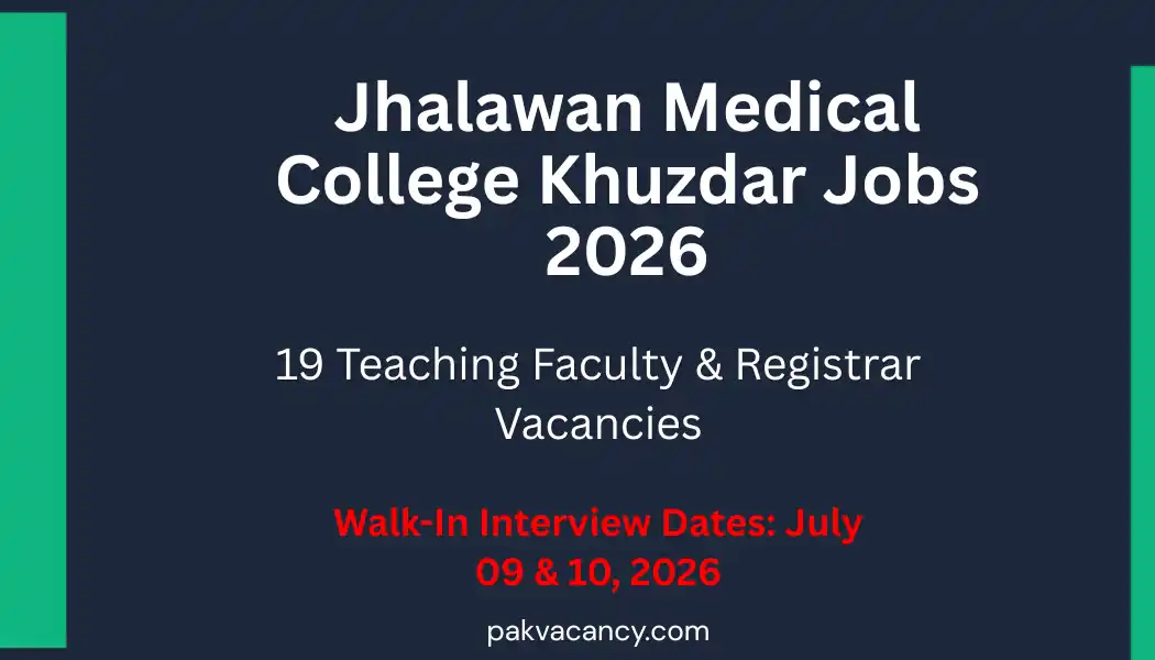 Jhalawan Medical College Khuzdar Jobs 2026 – Walk-In Interviews for Faculty