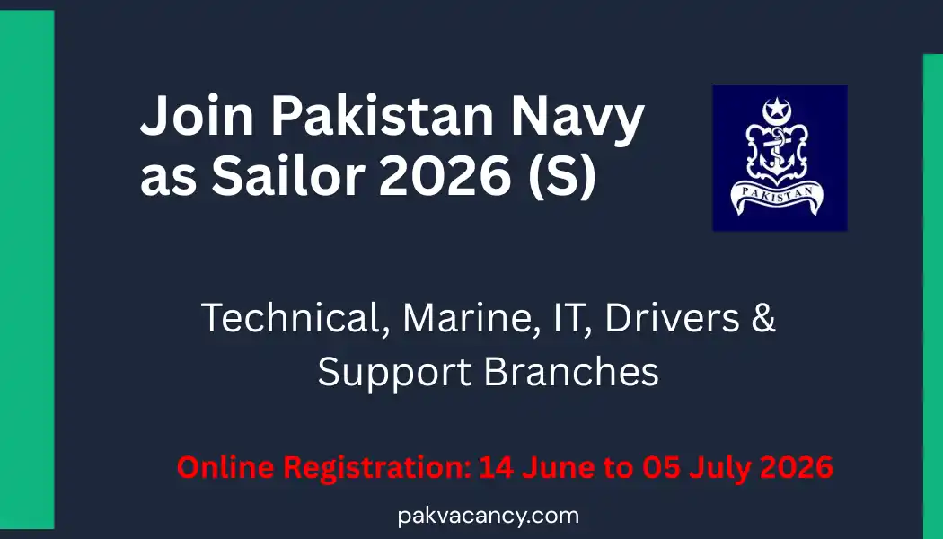 Join Pakistan Navy as Sailor 2026 (S) Batch – Apply Online