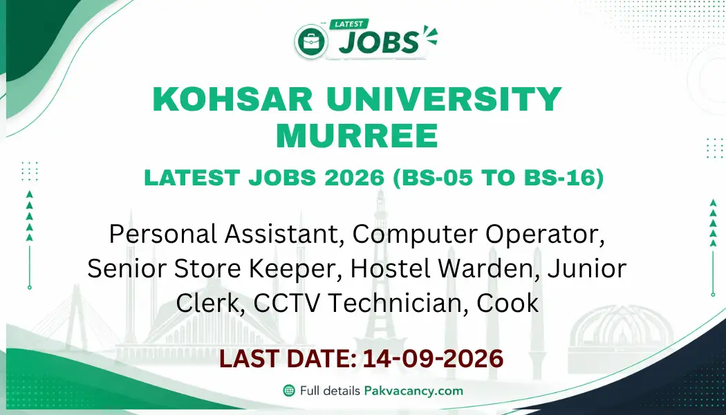 Kohsar University Murree Jobs 2026 – Latest Non-Teaching Vacancies