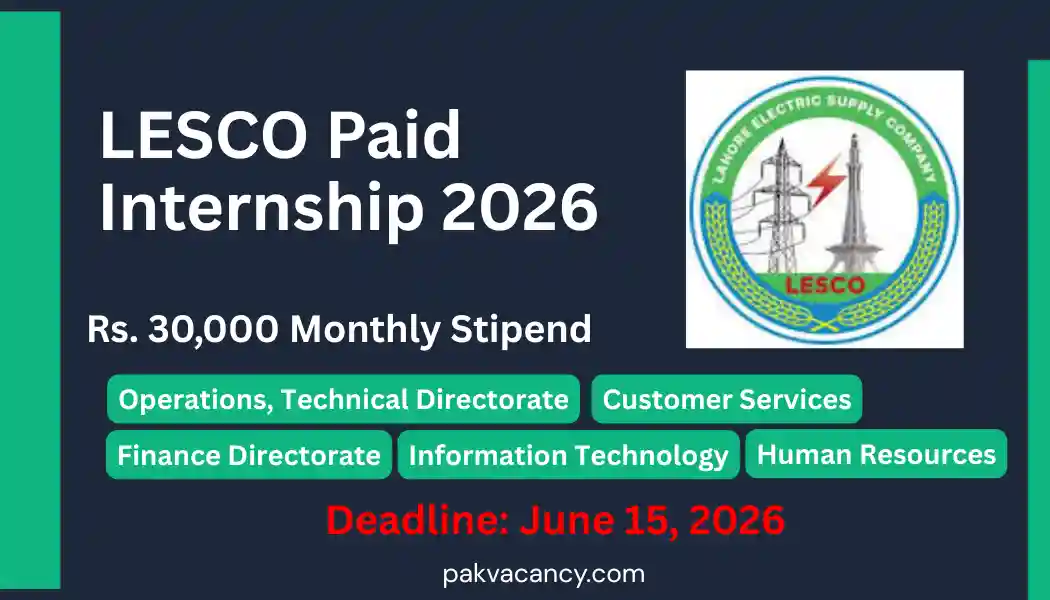 LESCO Paid Internship Program 2026 – Apply Online for Final Year Students