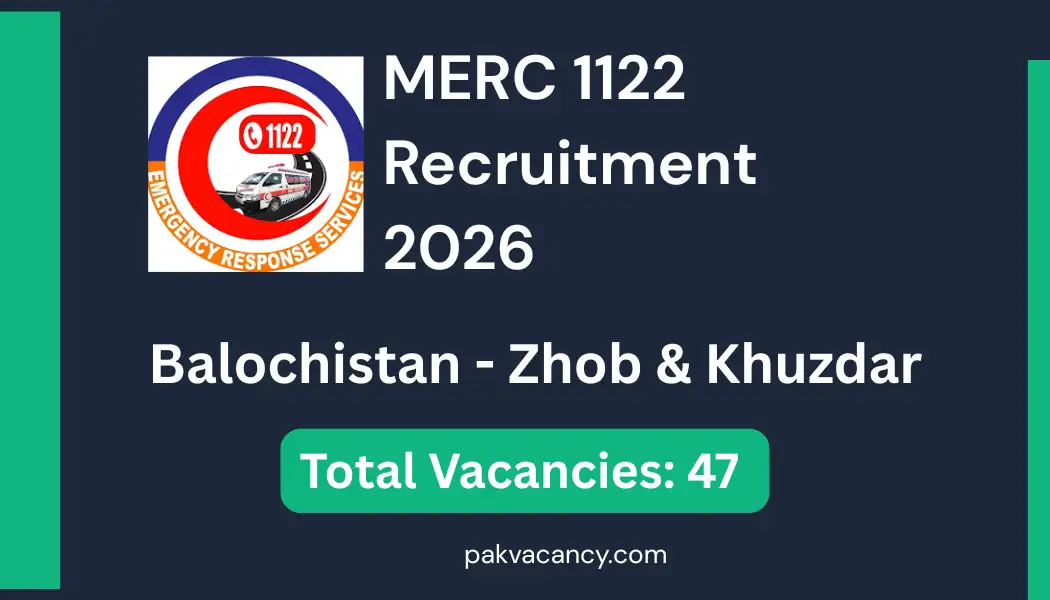 Medical Emergency Response Centers (MERC)  1122 Balochistan Jobs 2026