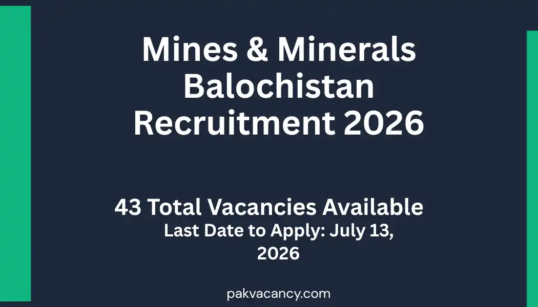 Mines and Minerals Department Balochistan Jobs 2026 – 43 Vacancies