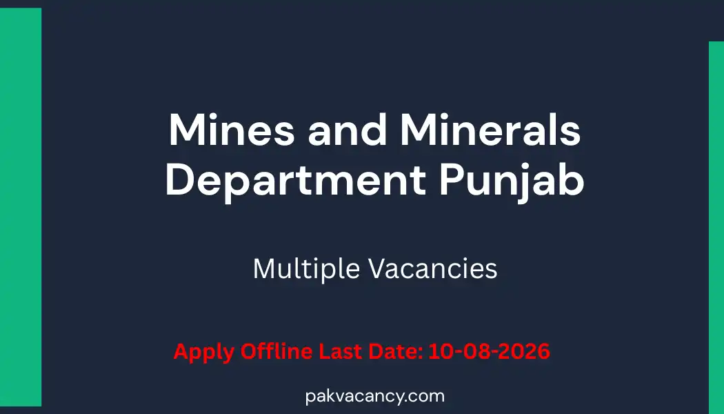 Mines and Minerals Department Punjab Jobs 2026 Apply Online