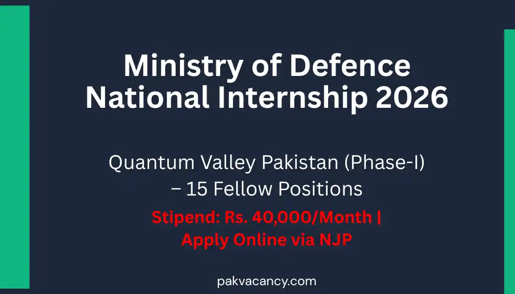 Ministry of Defence Internship 2026 – Quantum Valley Pakistan Jobs Online Apply