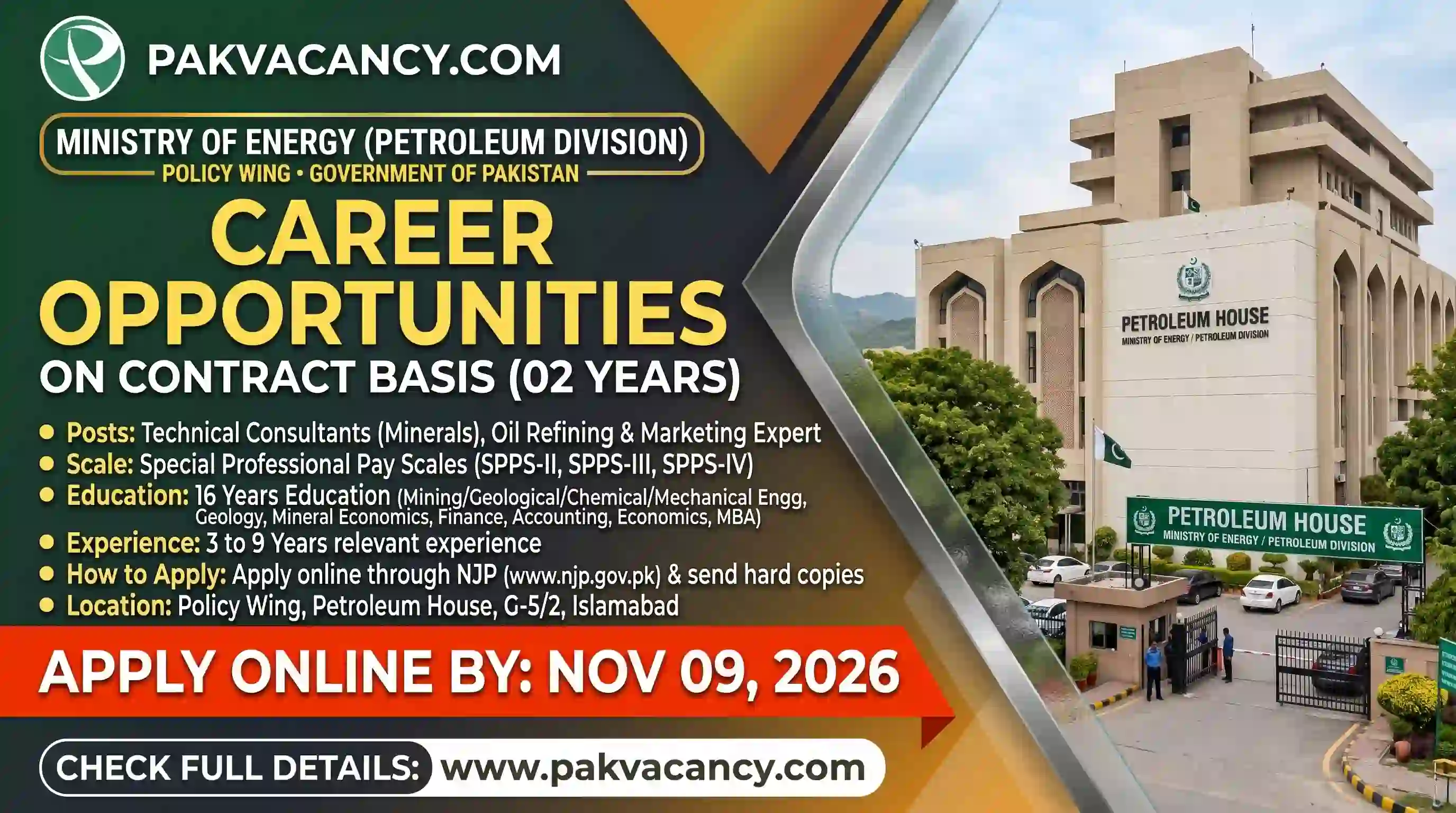 Ministry of Energy Petroleum Division Jobs 2026