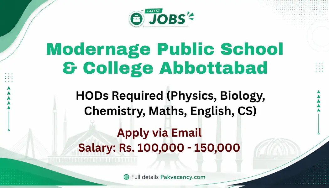 Modernage Abbottabad HOD Jobs 2026 Apply Online | Teaching Jobs
