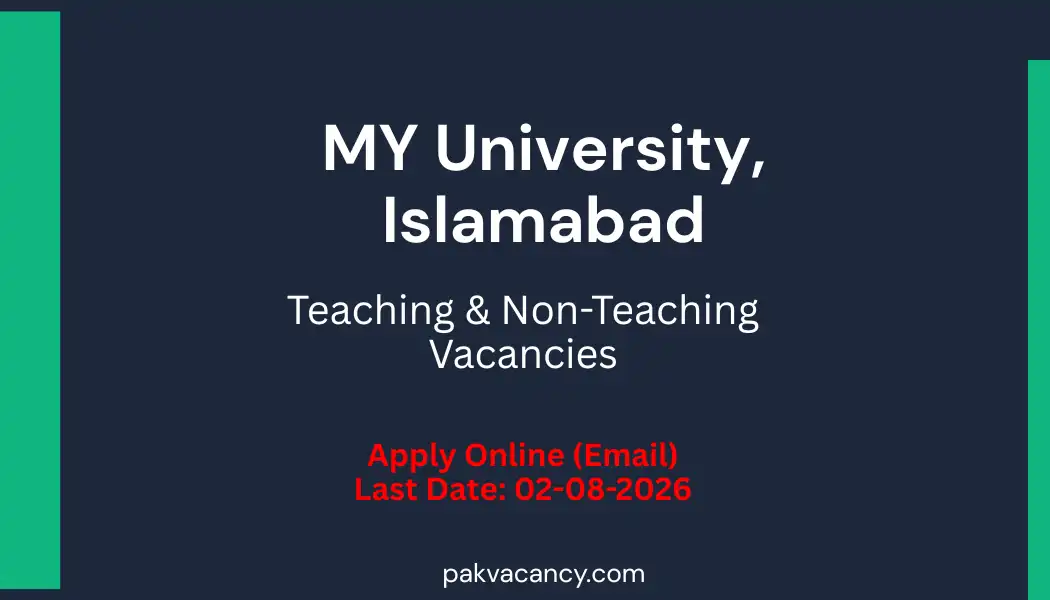 MY University Islamabad Jobs 2026 Apply Online Teaching & Staff