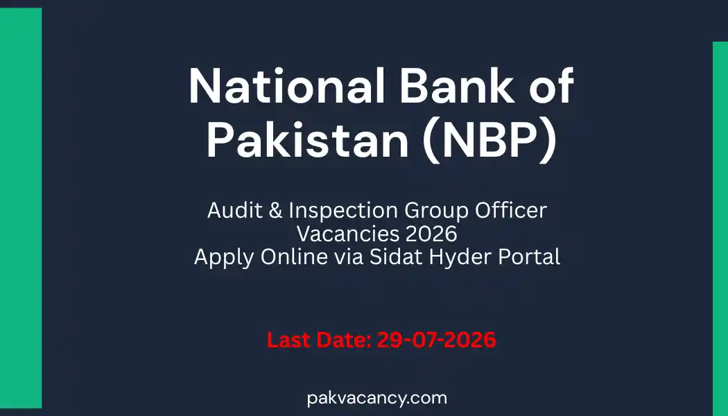 National Bank of Pakistan NBP Audit Jobs 2026 – Apply Online via Sidat Hyder