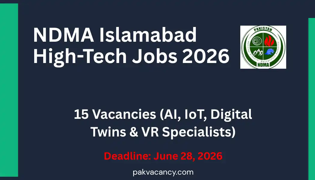 NDMA Islamabad Jobs 2026 – Apply Online for 15 Tech Manager Vacancies