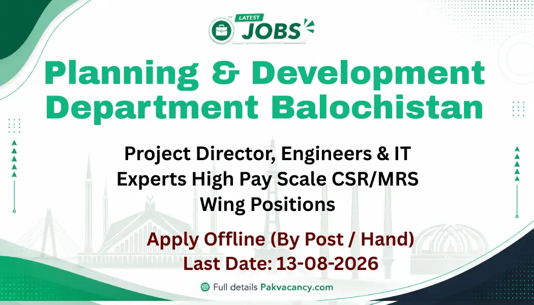 P&D Department Balochistan Jobs 2026 Apply Offline