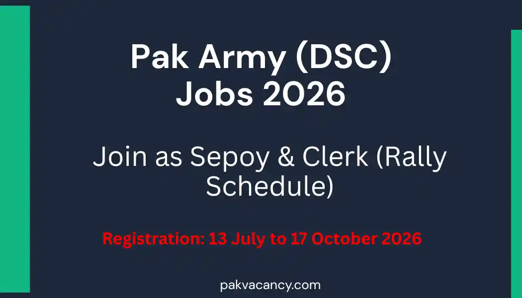 Pakistan Army DSC Soldier Jobs 2026 – Join Pak Army Defence Security Corps
