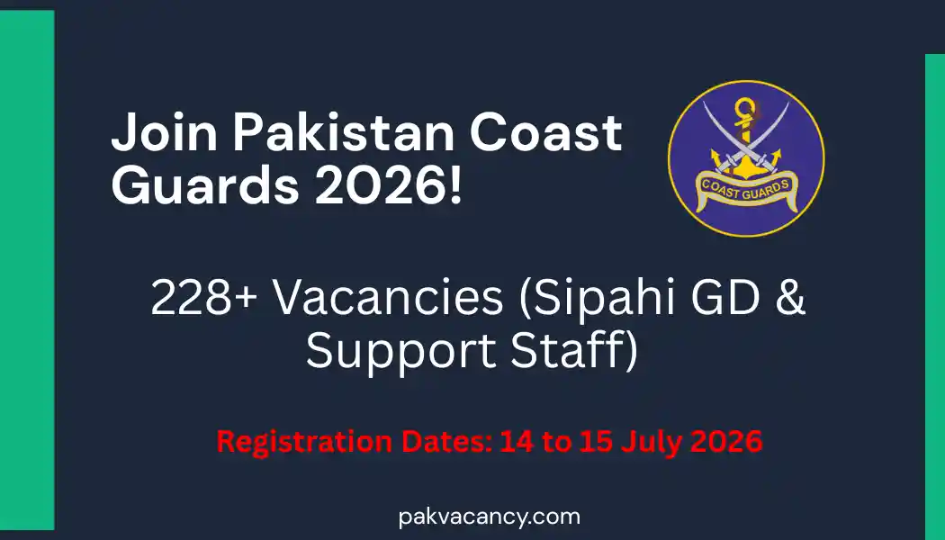 Pakistan Coast Guards Jobs 2026 – Join PCG 228+ Vacancies (BPS-05) Online