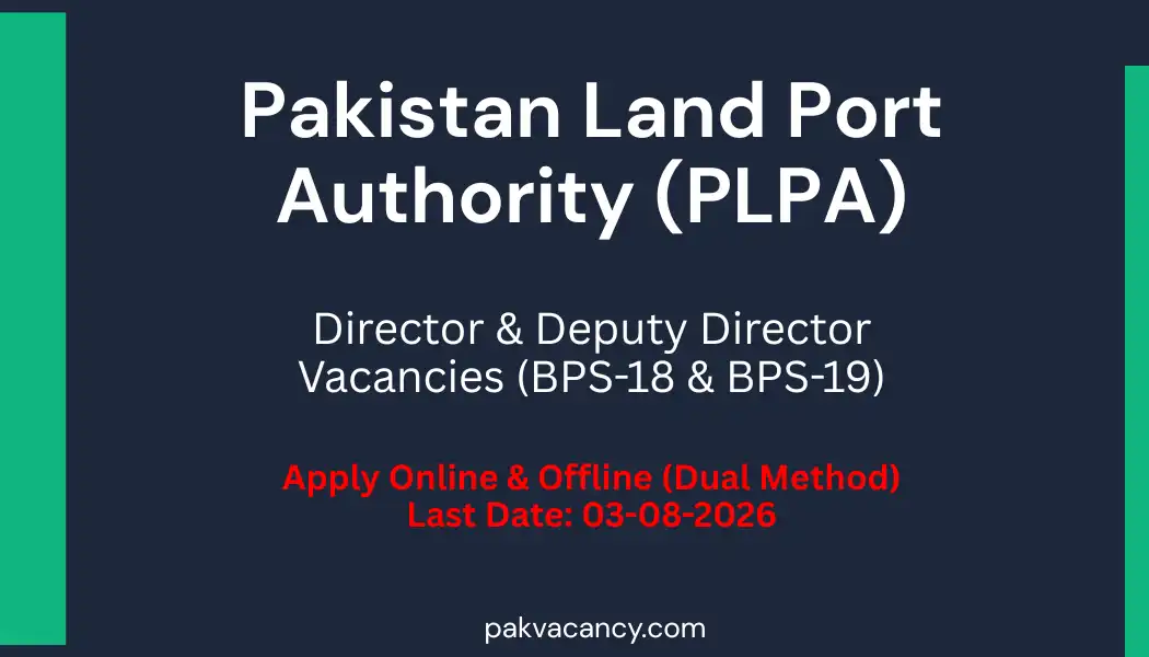 Pakistan Land Port Authority PLPA Jobs 2026 – Apply Online & Offline