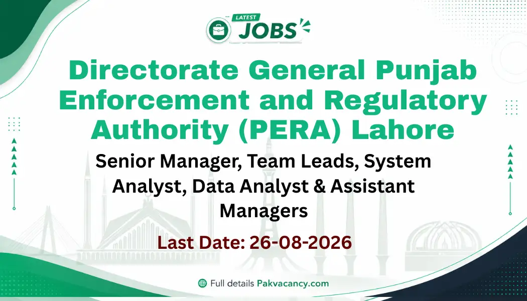 PERA Punjab Jobs 2026 Apply Online | Directorate General PERA Posts
