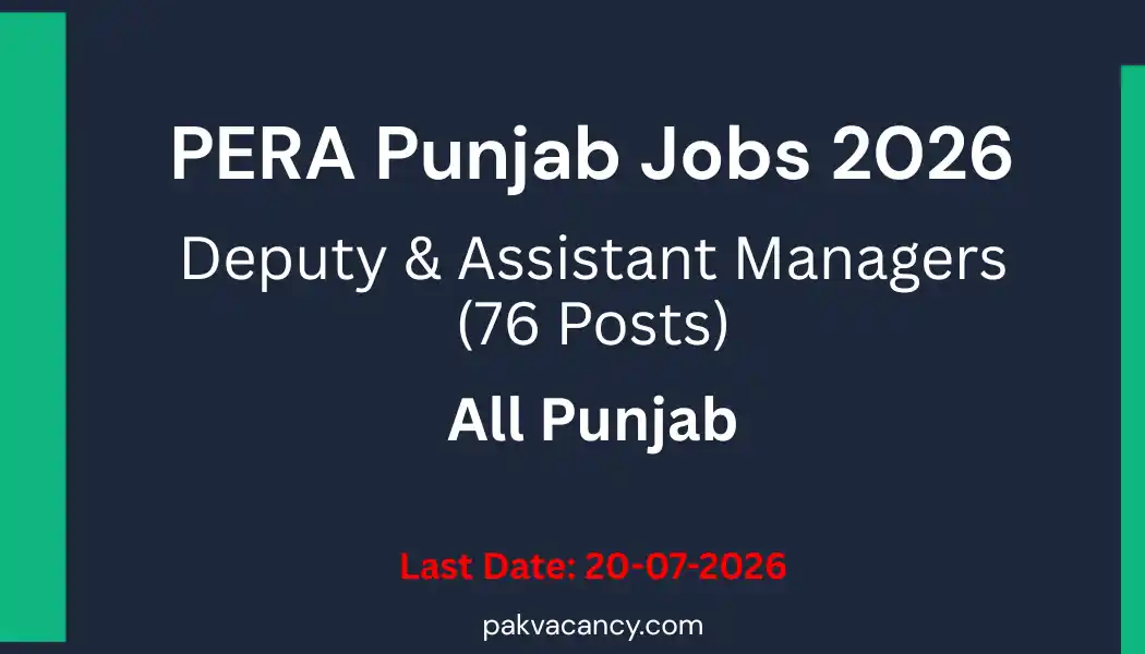 PERA Punjab Jobs 2026 – Punjab Enforcement and Regulatory Authority