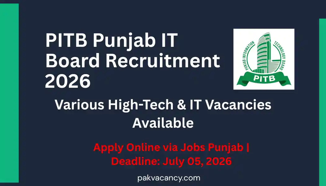 PITB Jobs 2026 – Apply Online for Punjab Information Technology Board Careers