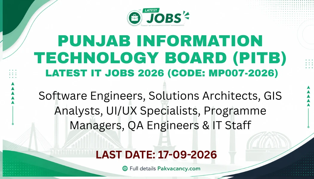 PITB Lahore Jobs 2026 Apply Online – Punjab Information Technology Board