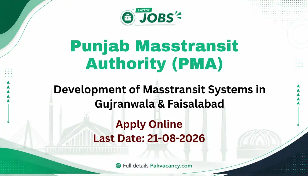 PMA Jobs 2026 Apply Online | Punjab Masstransit Authority