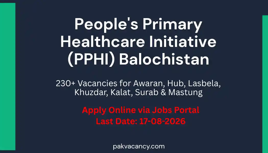 PPHI Balochistan Jobs 2026 – 230+ Vacancies in Awaran, Lasbela, Khuzdar & More