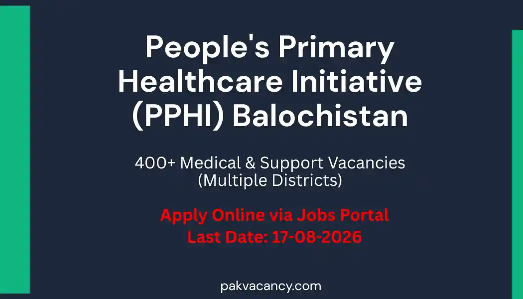 PPHI Balochistan Jobs 2026 – 400+ Medical & Support Staff Vacancies