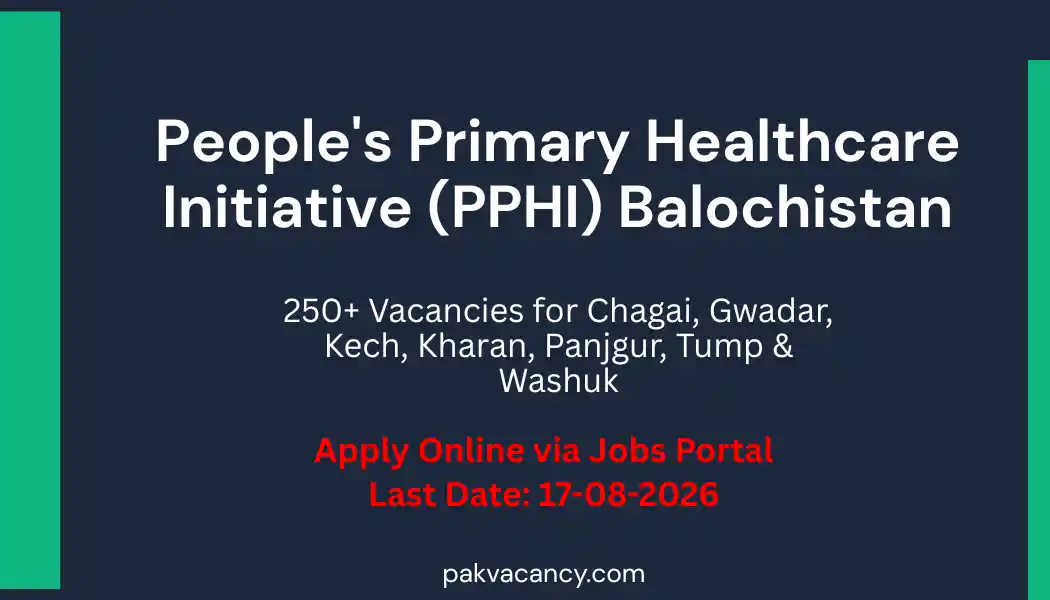PPHI Balochistan Jobs 2026 – Chagai, Gwadar, Kech, Panjgur & More