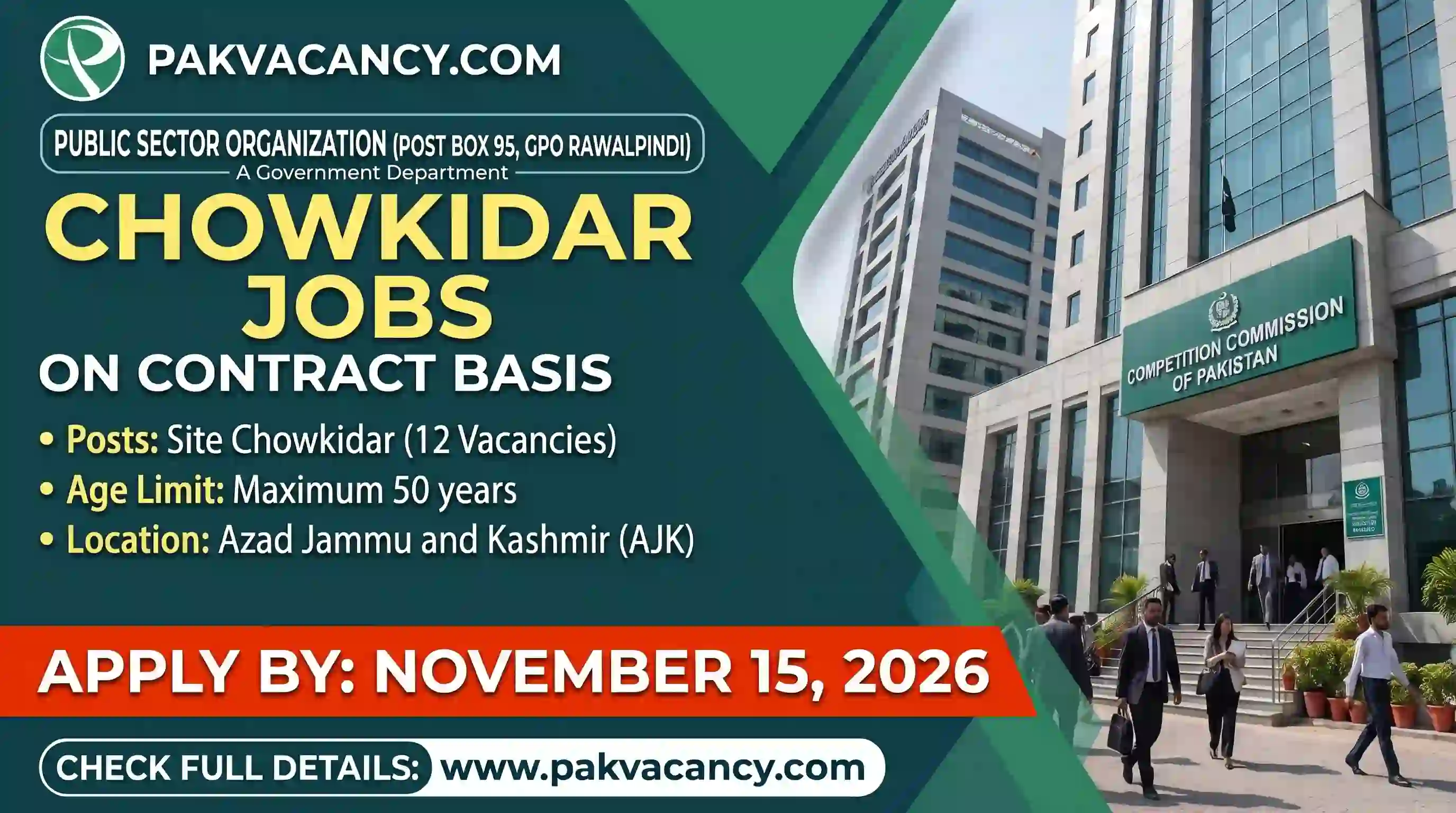 Public Sector Organization Jobs 2026 Rawalpindi