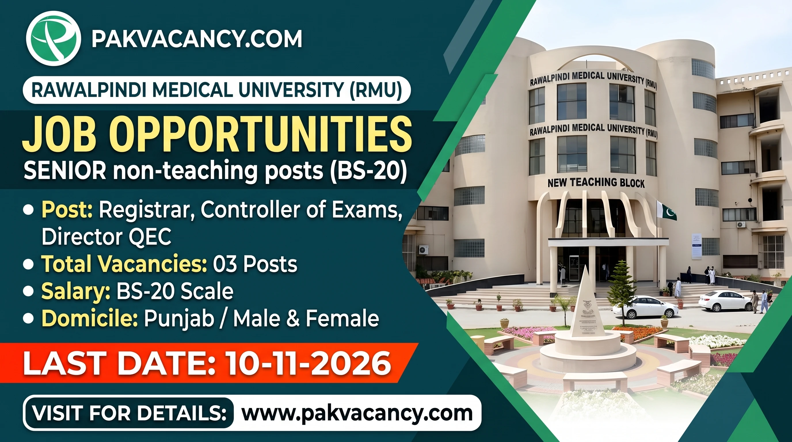Rawalpindi Medical University Jobs 2026