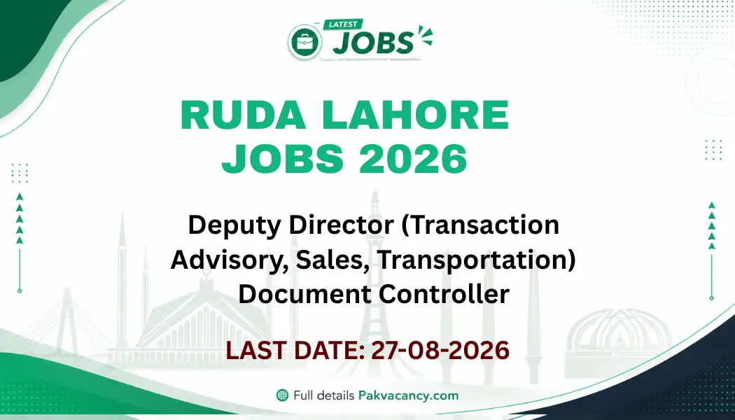 RUDA Lahore Jobs 2026 Apply Online – Latest Vacancies