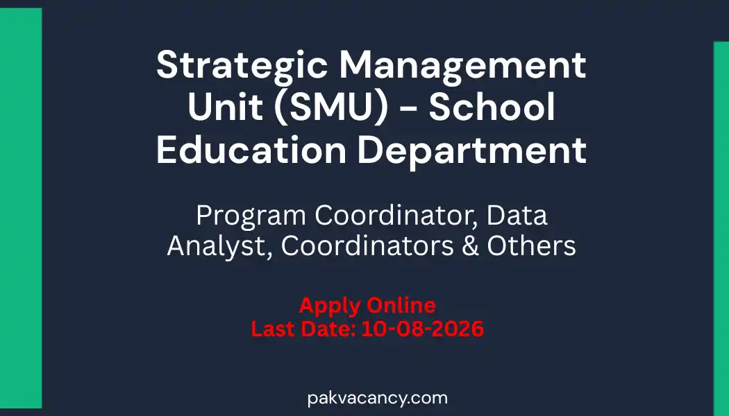 School Education Department Punjab Jobs 2026 Apply Online | SMU Vacancies | Pak Vacancy