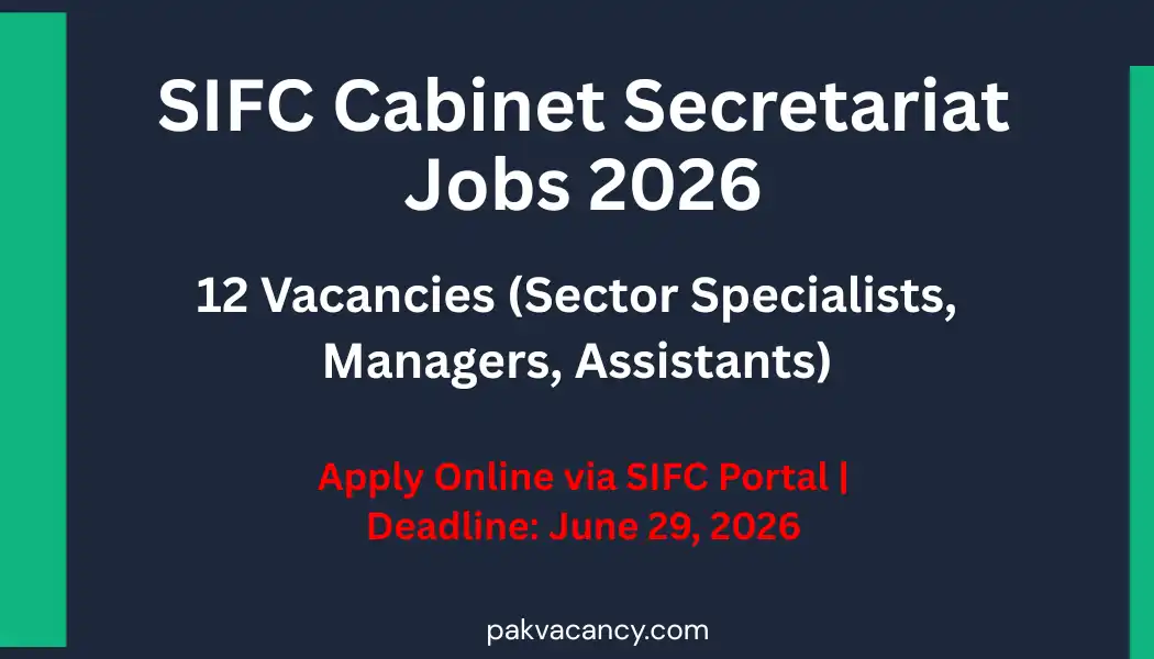 SIFC Cabinet Secretariat Jobs 2026 – Apply Online for 12 PSDP Vacancies