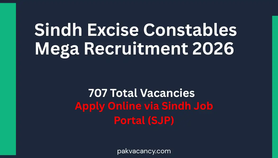 Sindh Excise and Taxation Constable Jobs 2026 – Apply Online